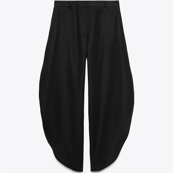 ZARA Wide-Leg Women's Pants Black Small NWT - Picture 2 of 9